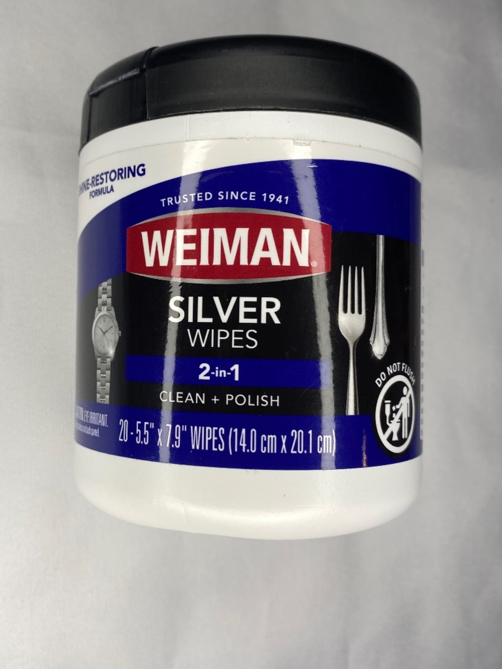 Weiman Silver Wipes 2-in-1 Cleaner & Polish 20 5.5x7.9in For Silverware